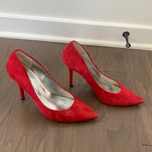 Guess Red Suede heels 8.5